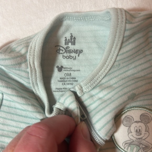 Disney Baby - Pair of One Piece Footie Sleeper - White and Light Blue - Picture 5 of 5